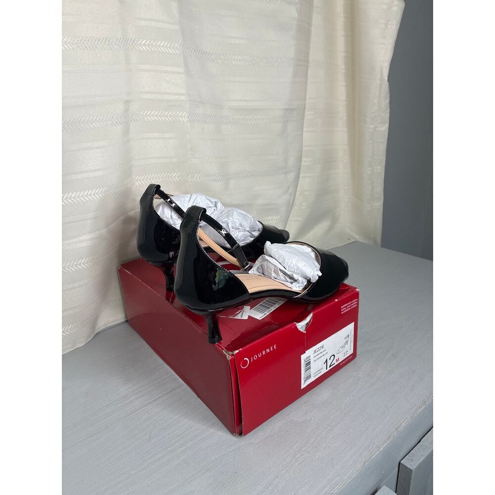 Journee Collection Jezzie Kitten Heel Sandals Black Womens Size 12M - Picture 5 of 14
